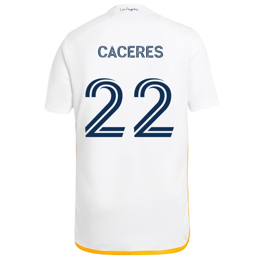 Bambino Maglia Martín Cáceres #22 Bianco Giallo Kit Gara Home 2024/25 Maglietta