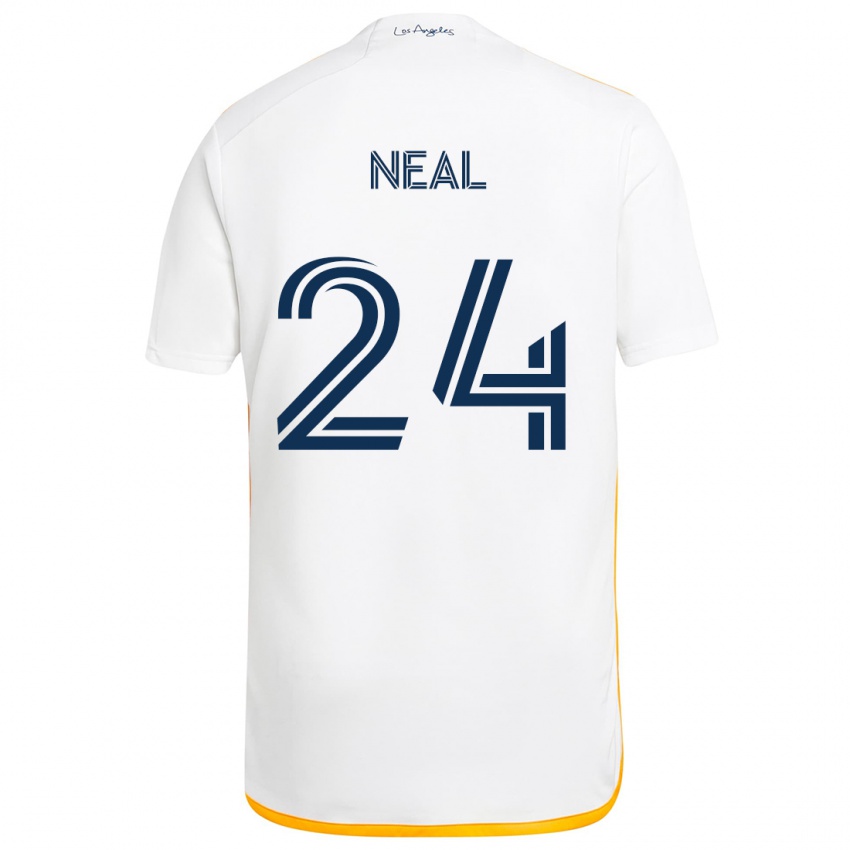 Bambino Maglia Jalen Neal #24 Bianco Giallo Kit Gara Home 2024/25 Maglietta