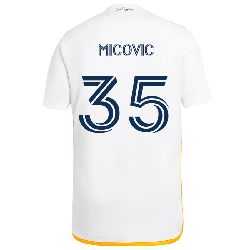 Bambino Maglia Novak Micovic #35 Bianco Giallo Kit Gara Home 2024/25 Maglietta