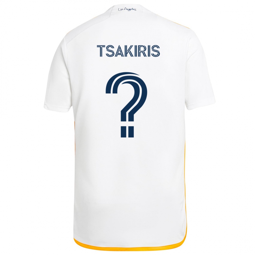 Bambino Maglia Mateo Tsakiris #0 Bianco Giallo Kit Gara Home 2024/25 Maglietta