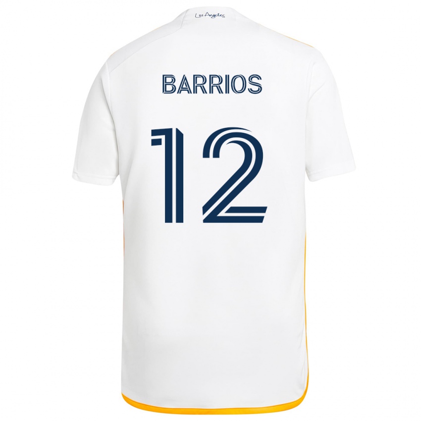 Bambino Maglia Michael Barrios #12 Bianco Giallo Kit Gara Home 2024/25 Maglietta