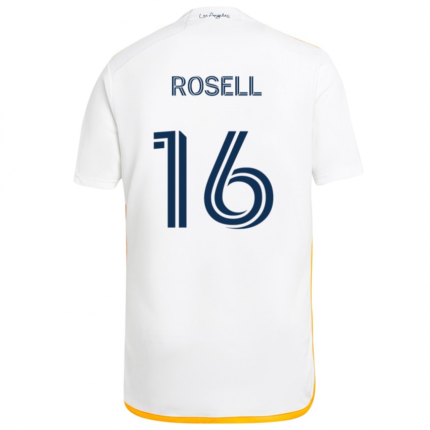 Bambino Maglia Uri Rosell #16 Bianco Giallo Kit Gara Home 2024/25 Maglietta