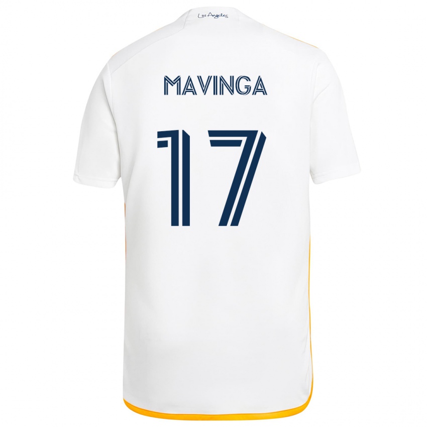 Bambino Maglia Chris Mavinga #17 Bianco Giallo Kit Gara Home 2024/25 Maglietta