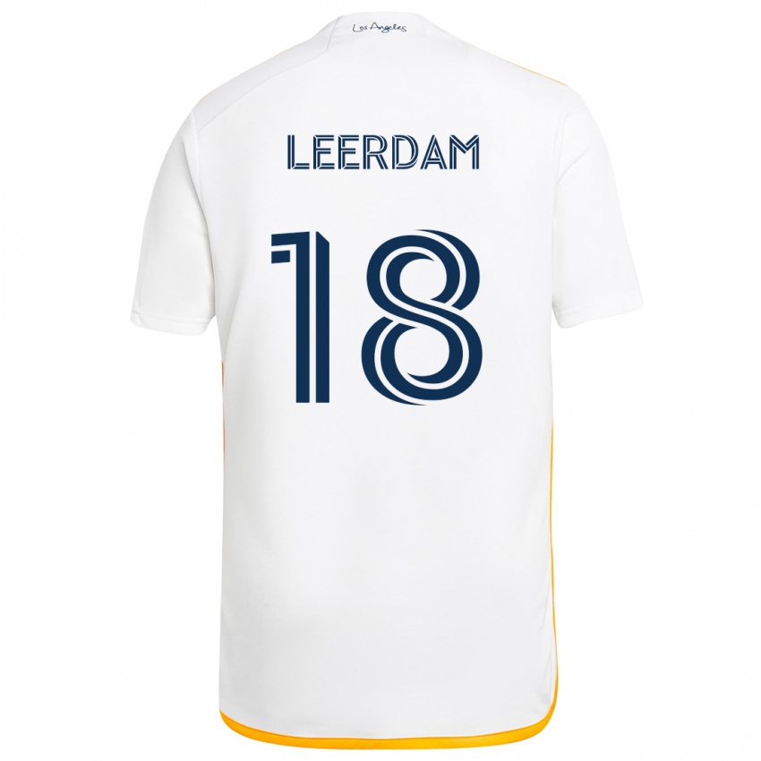 Bambino Maglia Kelvin Leerdam #18 Bianco Giallo Kit Gara Home 2024/25 Maglietta