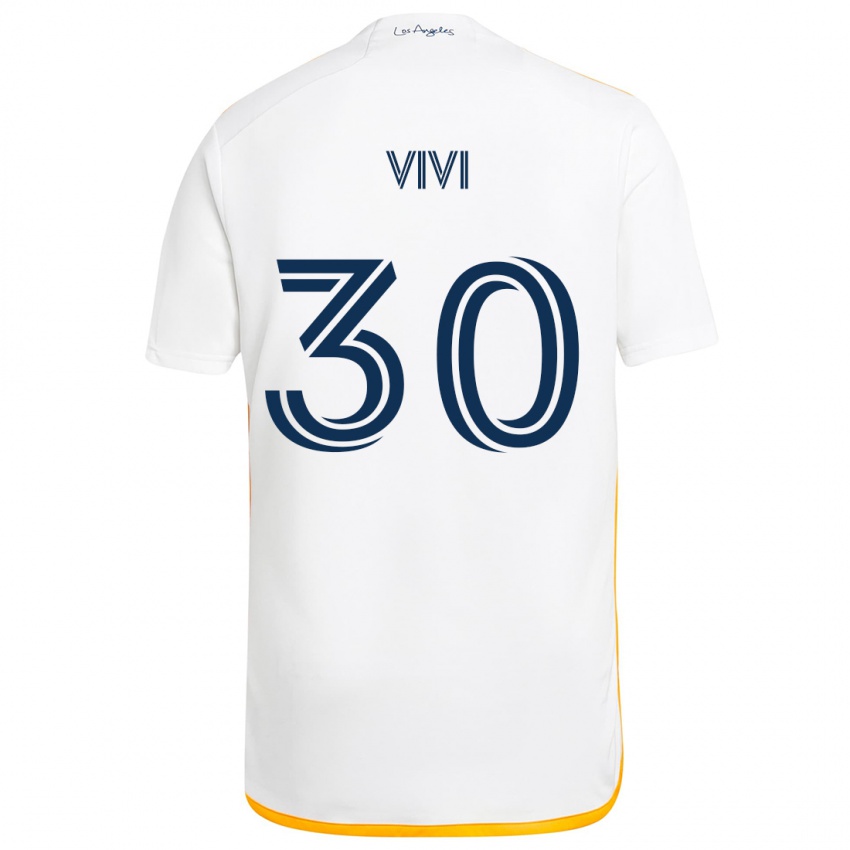 Bambino Maglia Gino Vivi #30 Bianco Giallo Kit Gara Home 2024/25 Maglietta