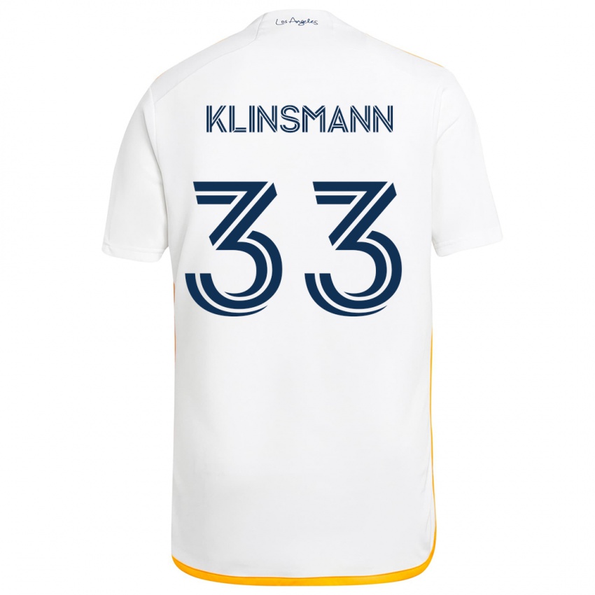 Bambino Maglia Jonathan Klinsmann #33 Bianco Giallo Kit Gara Home 2024/25 Maglietta