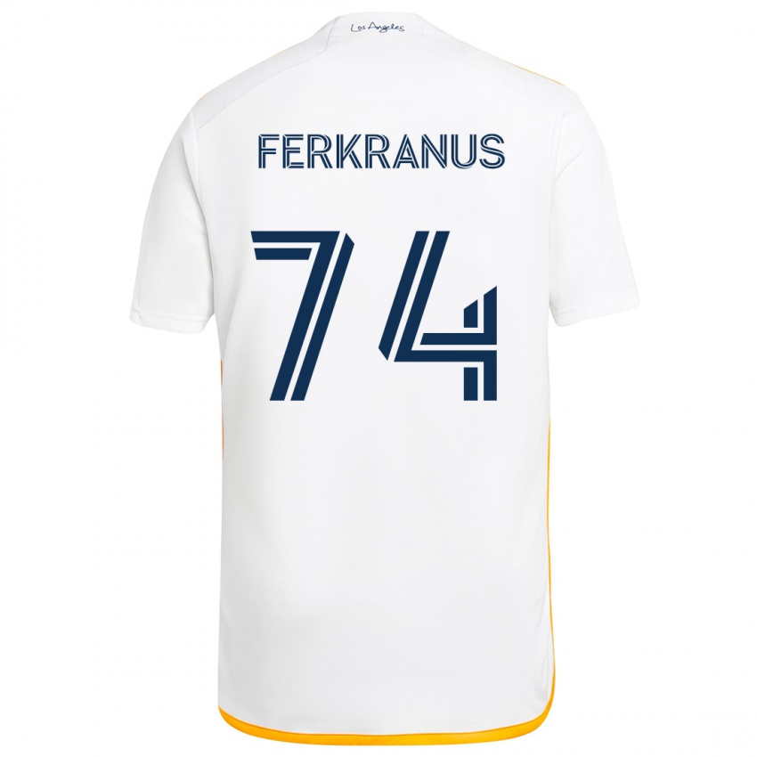 Bambino Maglia Marcus Ferkranus #74 Bianco Giallo Kit Gara Home 2024/25 Maglietta