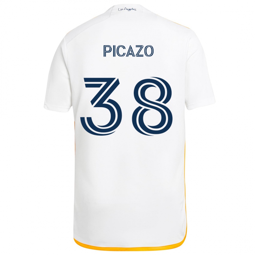 Bambino Maglia Axel Picazo #38 Bianco Giallo Kit Gara Home 2024/25 Maglietta