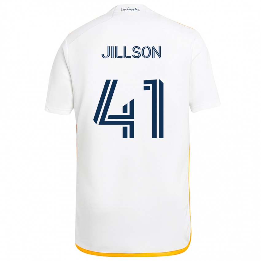 Bambino Maglia Simon Jillson #41 Bianco Giallo Kit Gara Home 2024/25 Maglietta