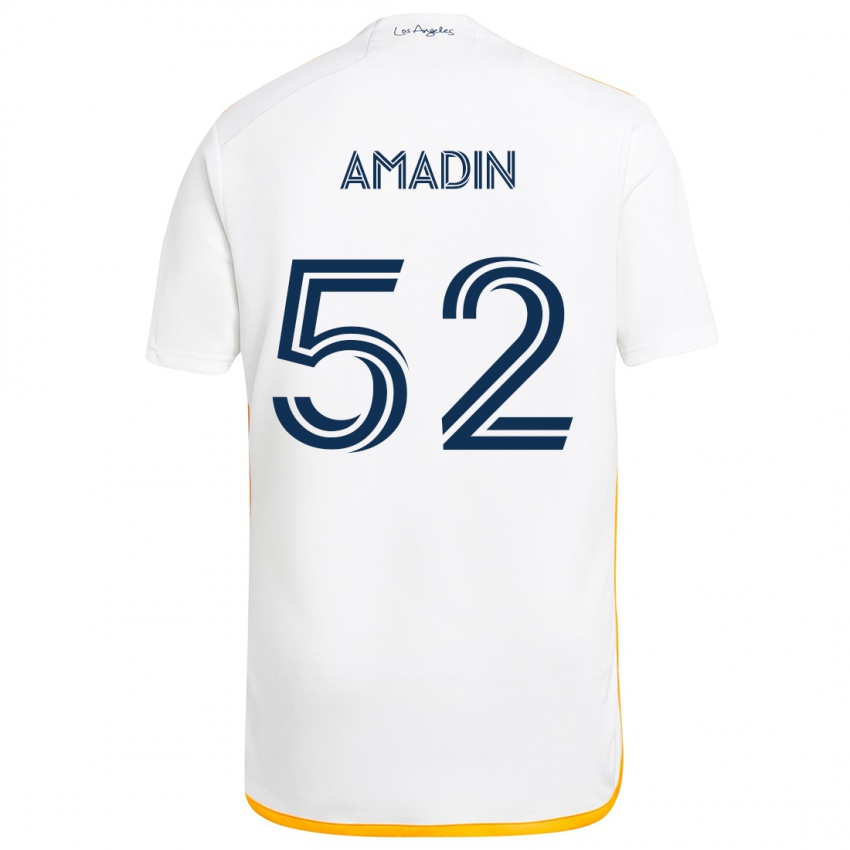 Bambino Maglia Elijah Amadin #52 Bianco Giallo Kit Gara Home 2024/25 Maglietta