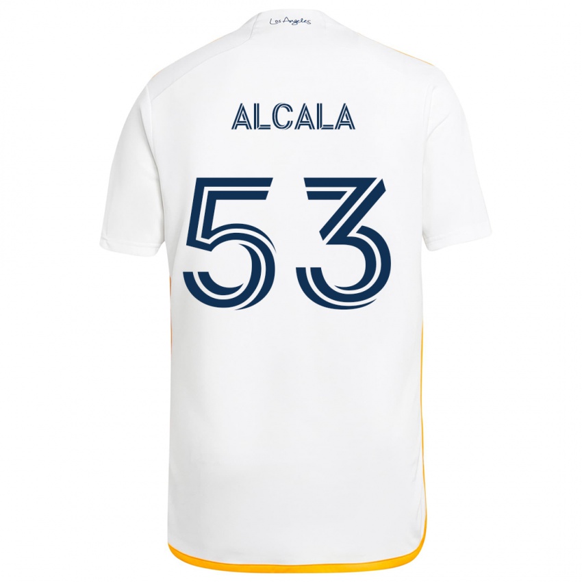 Bambino Maglia Álex Alcalá #53 Bianco Giallo Kit Gara Home 2024/25 Maglietta