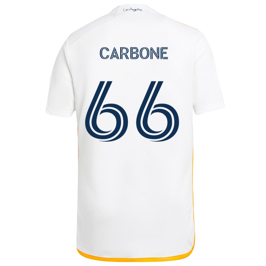 Bambino Maglia Matteo Carbone #66 Bianco Giallo Kit Gara Home 2024/25 Maglietta