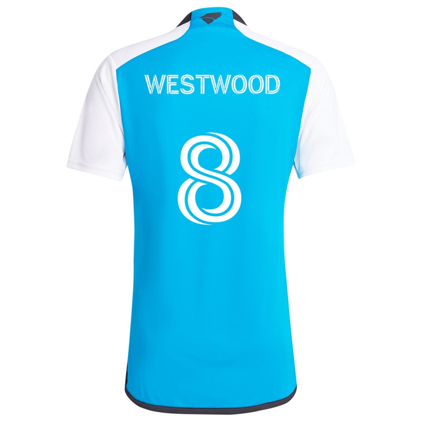 Bambino Maglia Ashley Westwood #8 Blu Bianco Kit Gara Home 2024/25 Maglietta