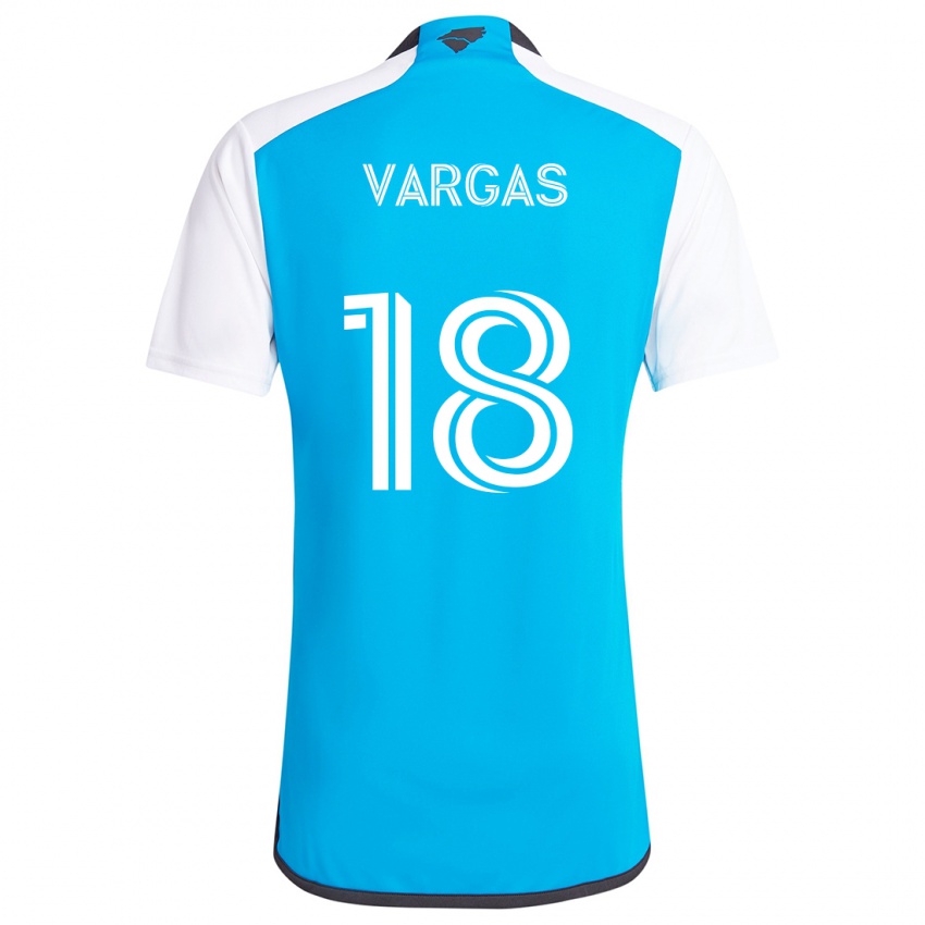 Bambino Maglia Kerwin Vargas #18 Blu Bianco Kit Gara Home 2024/25 Maglietta