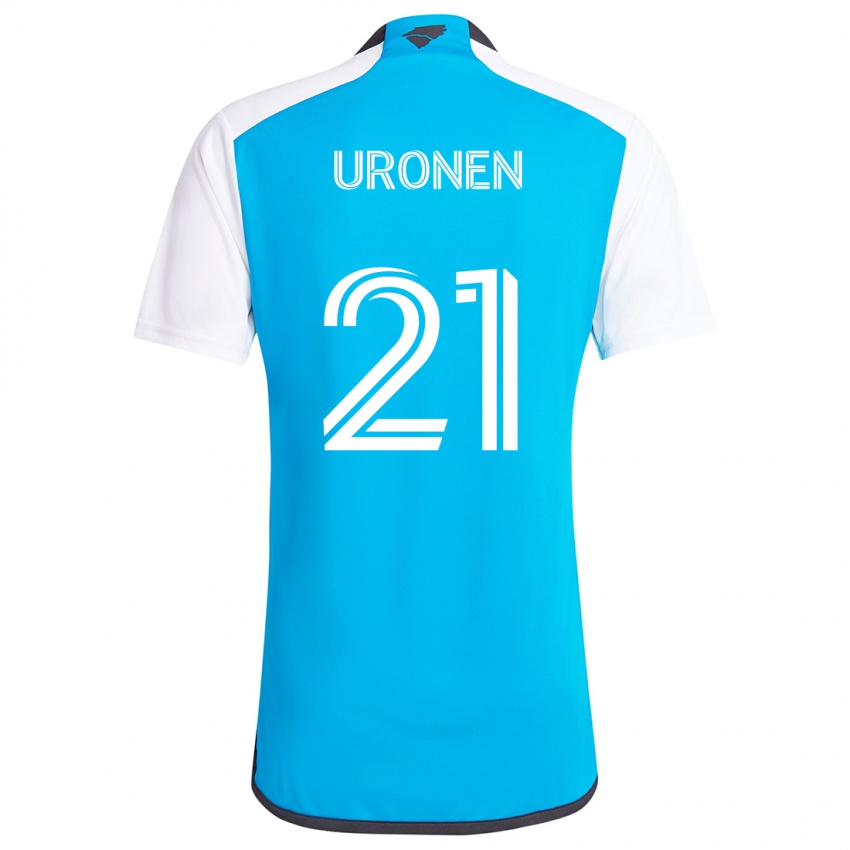 Bambino Maglia Jere Uronen #21 Blu Bianco Kit Gara Home 2024/25 Maglietta