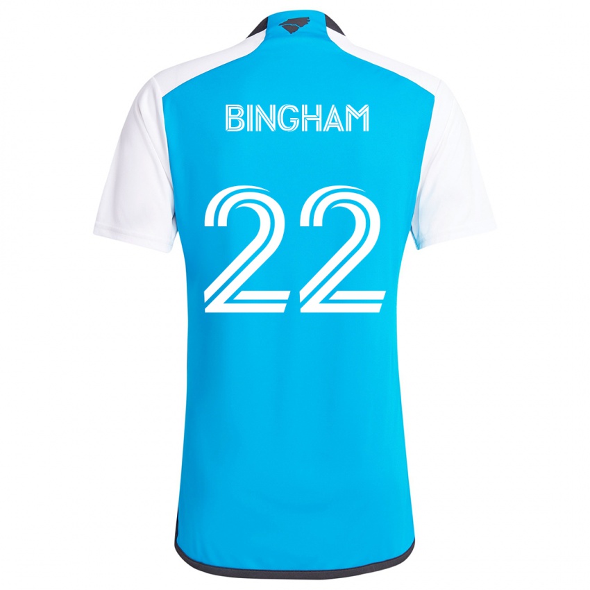 Bambino Maglia David Bingham #22 Blu Bianco Kit Gara Home 2024/25 Maglietta