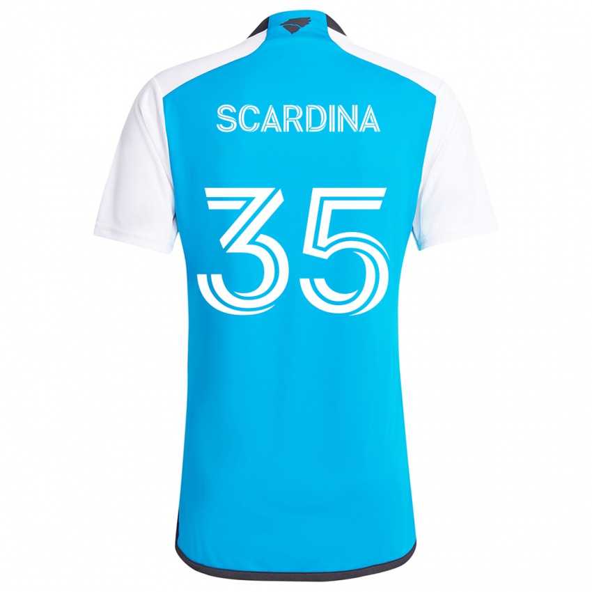 Bambino Maglia Nick Scardina #35 Blu Bianco Kit Gara Home 2024/25 Maglietta