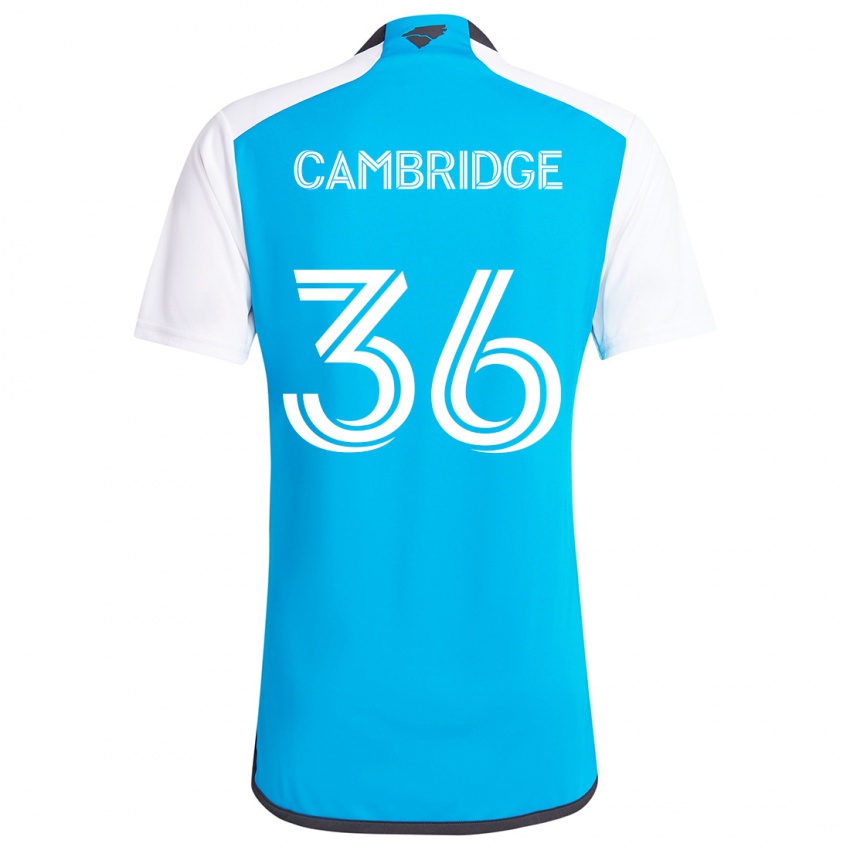 Bambino Maglia Brandon Cambridge #36 Blu Bianco Kit Gara Home 2024/25 Maglietta