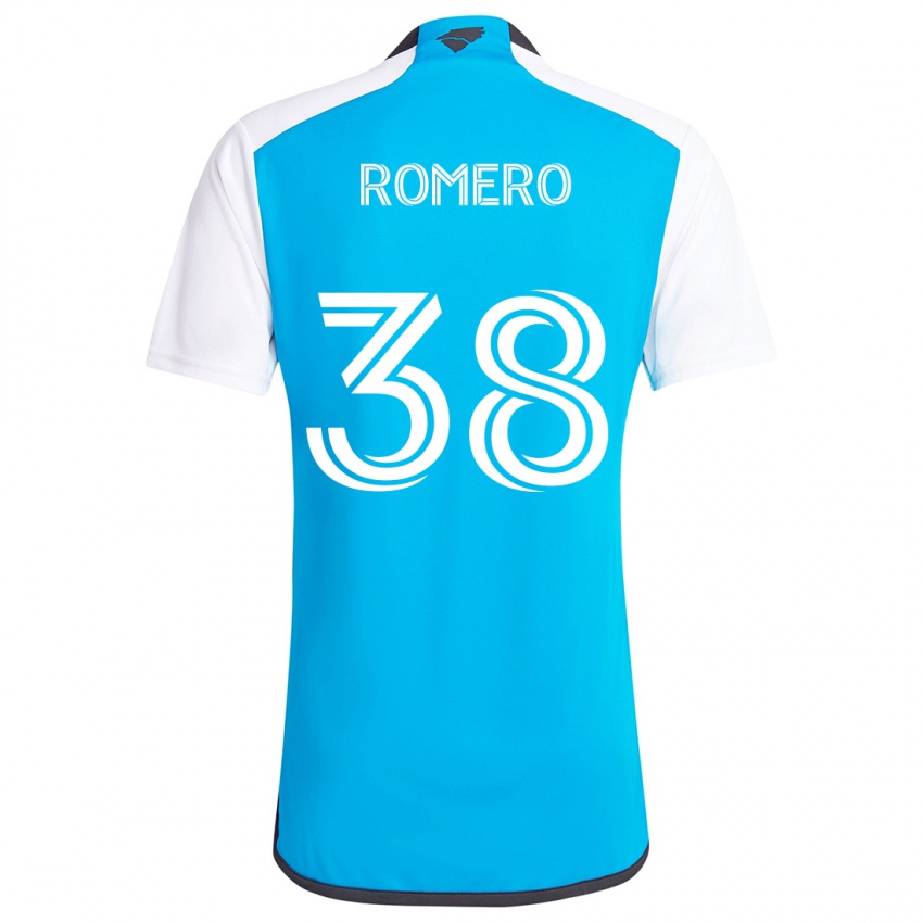 Bambino Maglia Brian Romero #38 Blu Bianco Kit Gara Home 2024/25 Maglietta