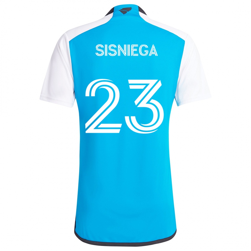 Bambino Maglia Pablo Sisniega #23 Blu Bianco Kit Gara Home 2024/25 Maglietta