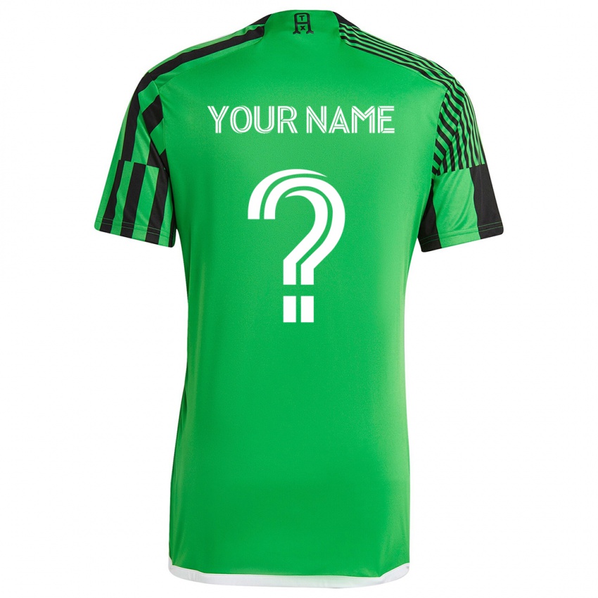 Bambino Maglia Il Tuo Nome #0 Verde Nero Kit Gara Home 2024/25 Maglietta