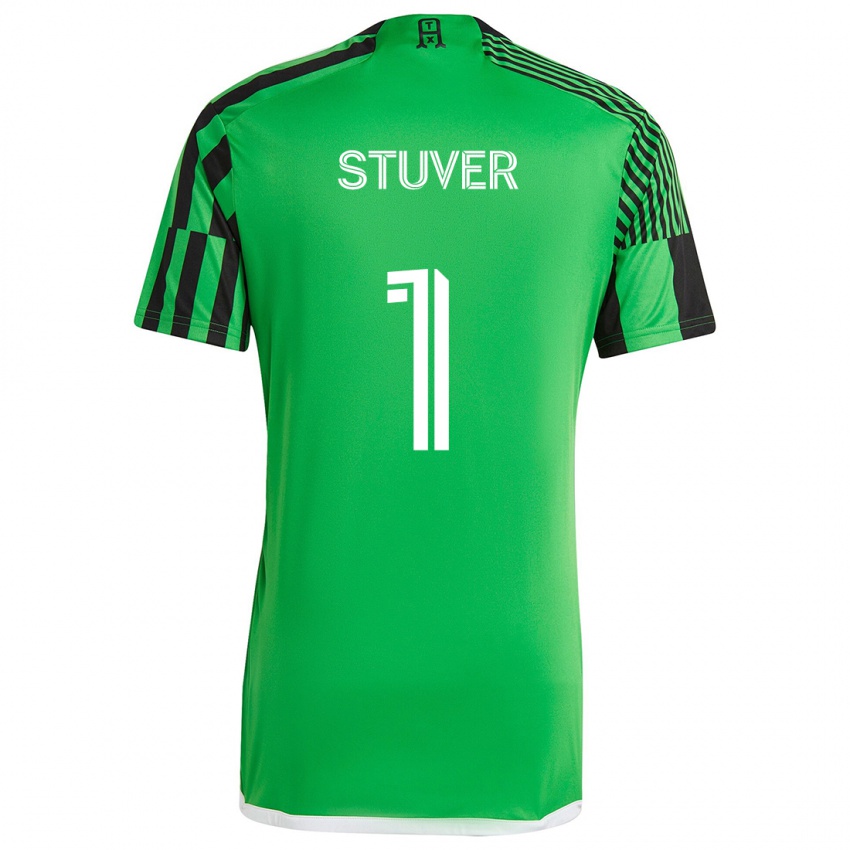 Bambino Maglia Brad Stuver #1 Verde Nero Kit Gara Home 2024/25 Maglietta