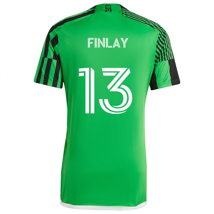 Bambino Maglia Ethan Finlay #13 Verde Nero Kit Gara Home 2024/25 Maglietta