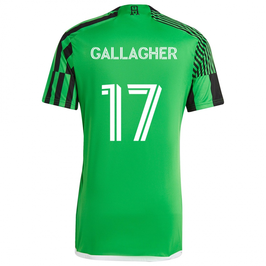 Bambino Maglia Jon Gallagher #17 Verde Nero Kit Gara Home 2024/25 Maglietta