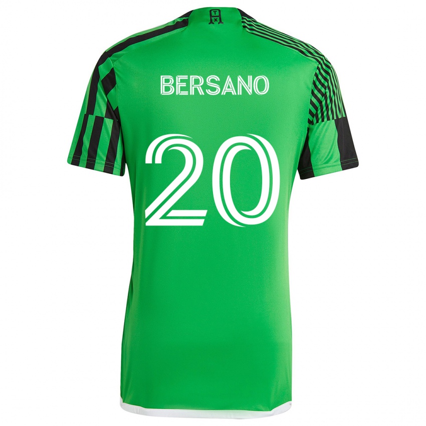 Bambino Maglia Matt Bersano #20 Verde Nero Kit Gara Home 2024/25 Maglietta