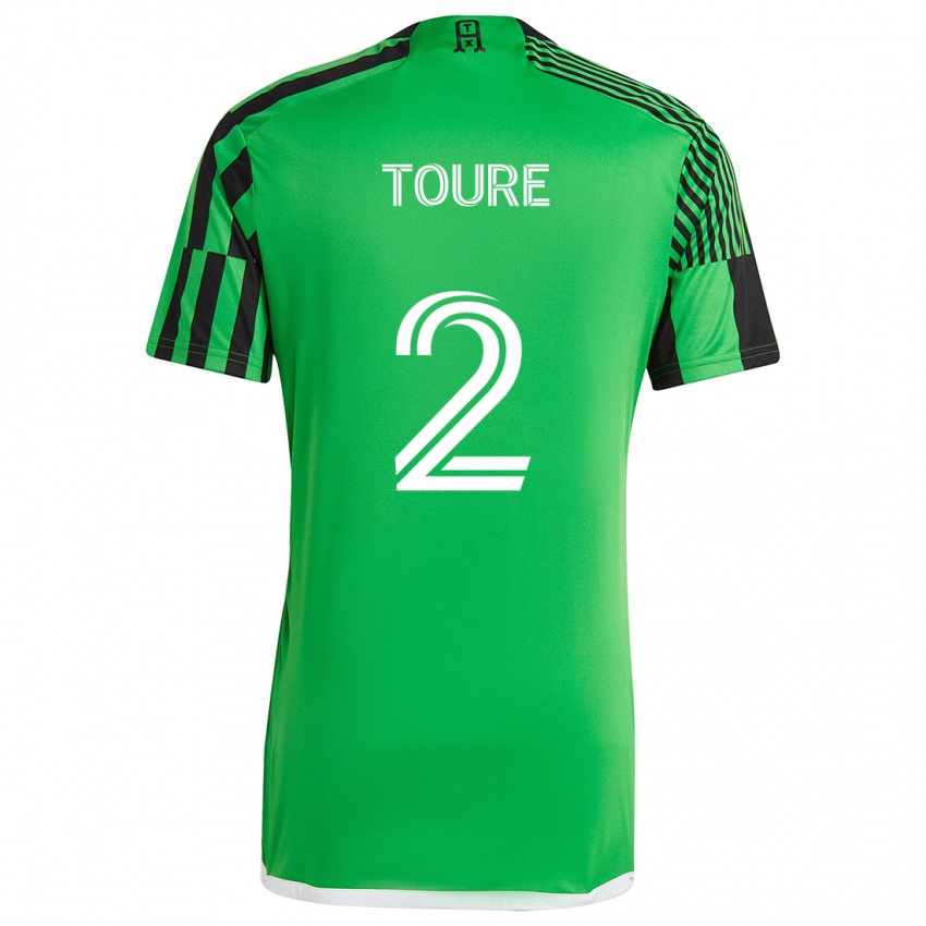 Bambino Maglia Cheick Touré #2 Verde Nero Kit Gara Home 2024/25 Maglietta