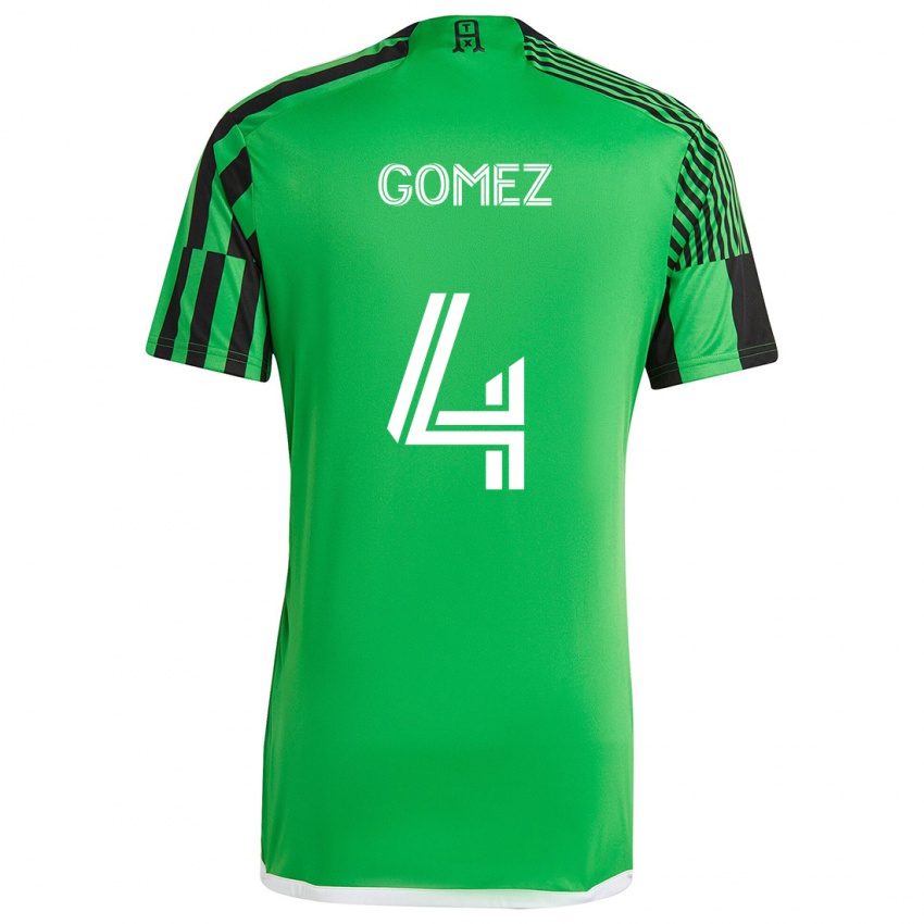 Bambino Maglia Antonio Gomez #4 Verde Nero Kit Gara Home 2024/25 Maglietta