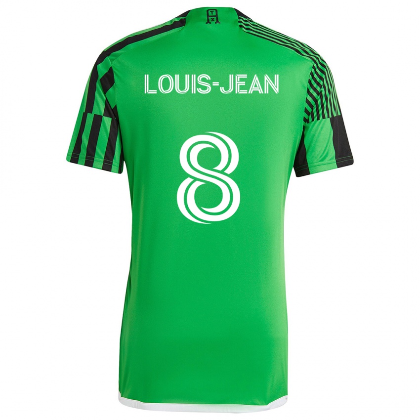 Bambino Maglia Steeve Louis-Jean #8 Verde Nero Kit Gara Home 2024/25 Maglietta