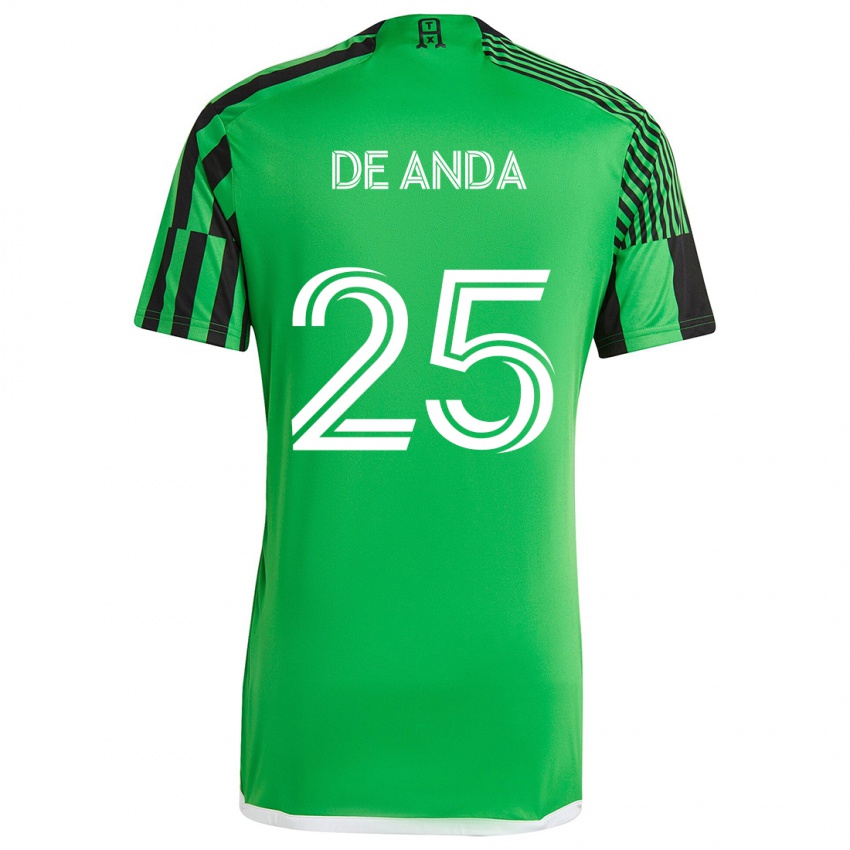 Bambino Maglia Anthony De Anda #25 Verde Nero Kit Gara Home 2024/25 Maglietta