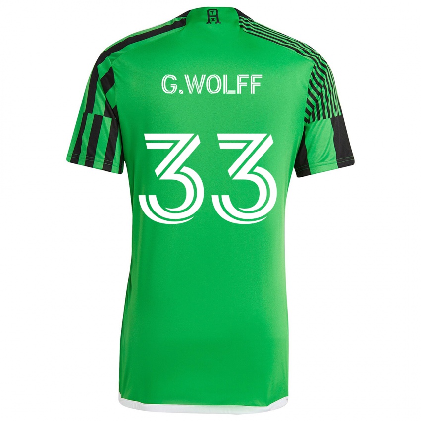 Bambino Maglia Gavin Wolff #33 Verde Nero Kit Gara Home 2024/25 Maglietta