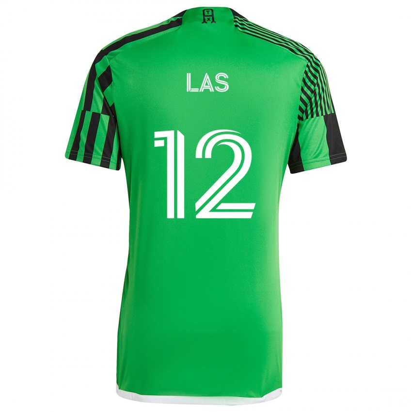 Bambino Maglia Damian Las #12 Verde Nero Kit Gara Home 2024/25 Maglietta