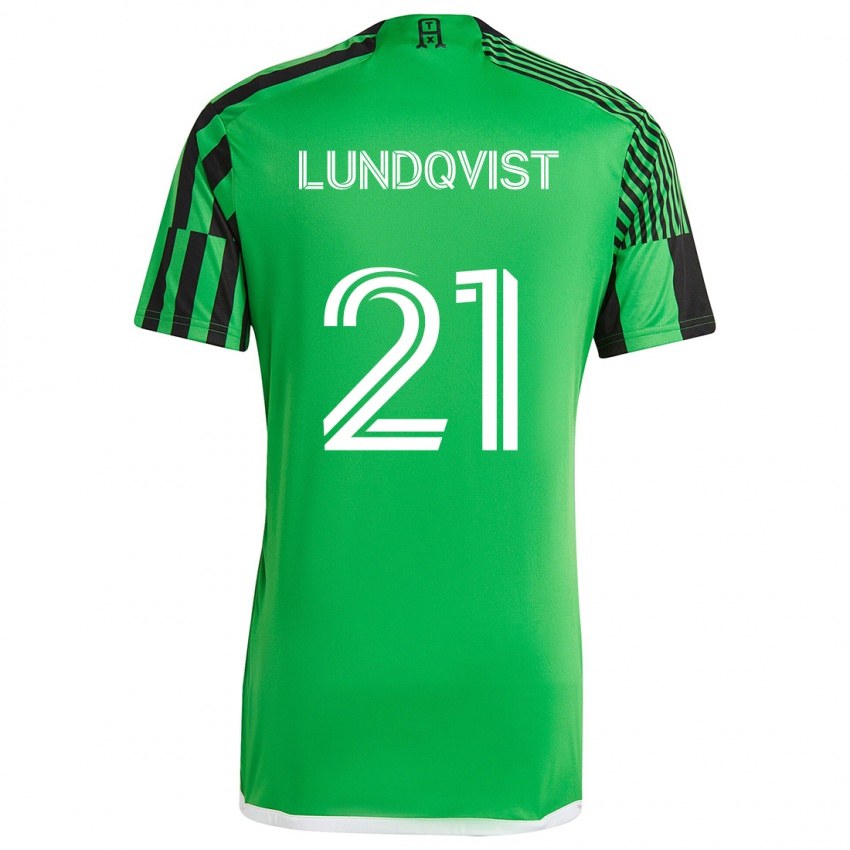 Bambino Maglia Adam Lundqvist #21 Verde Nero Kit Gara Home 2024/25 Maglietta