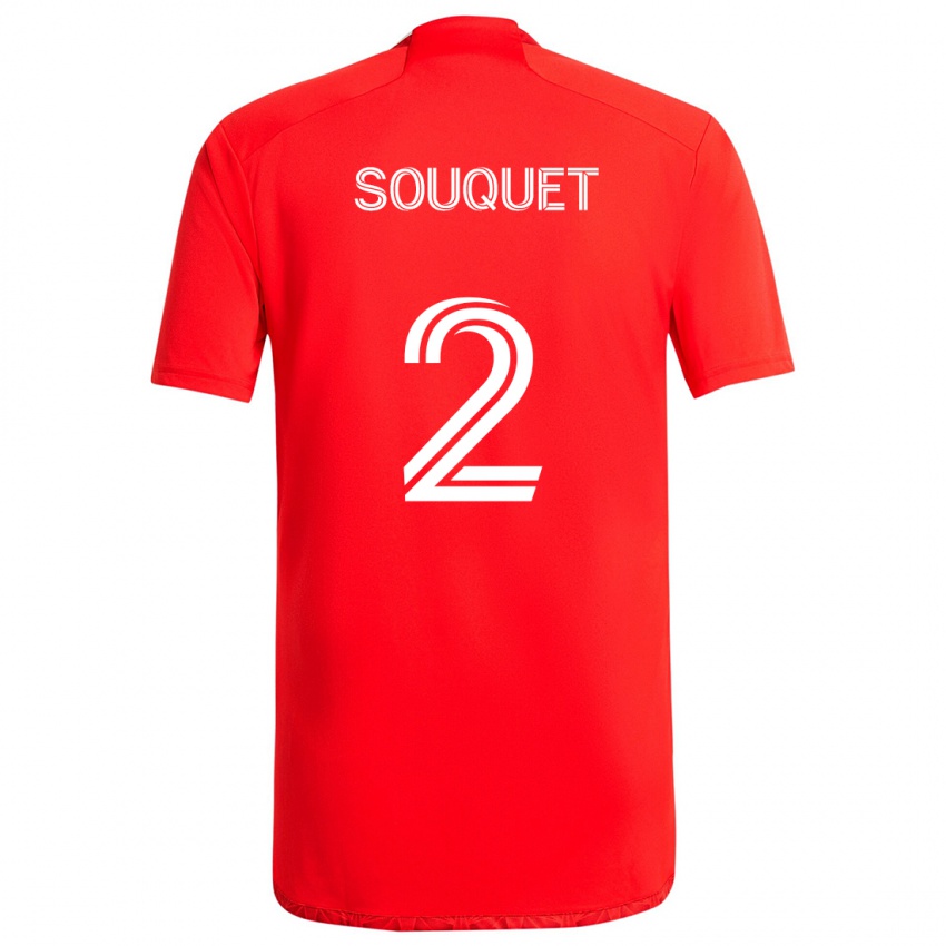 Bambino Maglia Arnaud Souquet #2 Rosso Bianco Kit Gara Home 2024/25 Maglietta