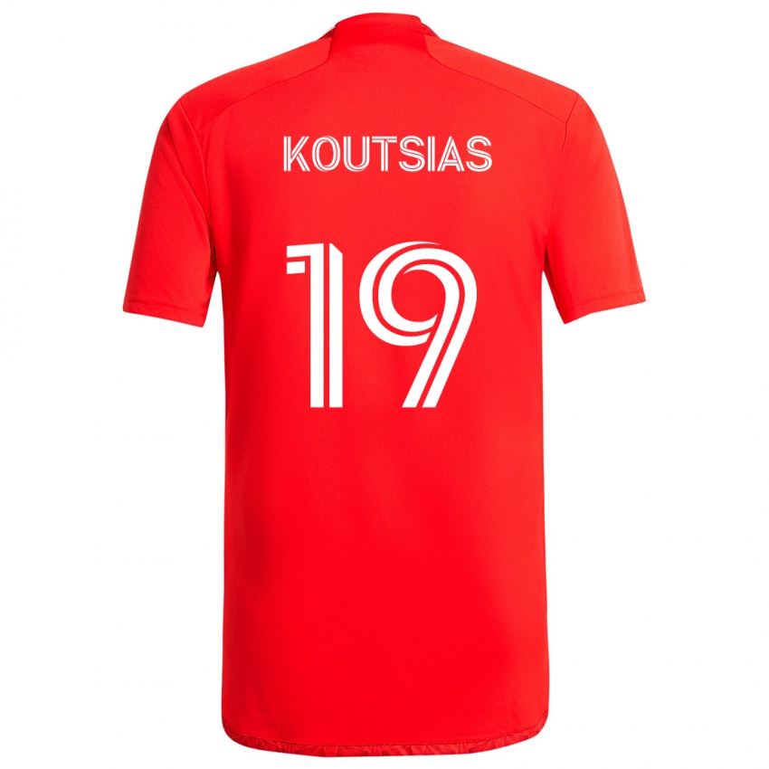 Bambino Maglia Georgios Koutsias #19 Rosso Bianco Kit Gara Home 2024/25 Maglietta