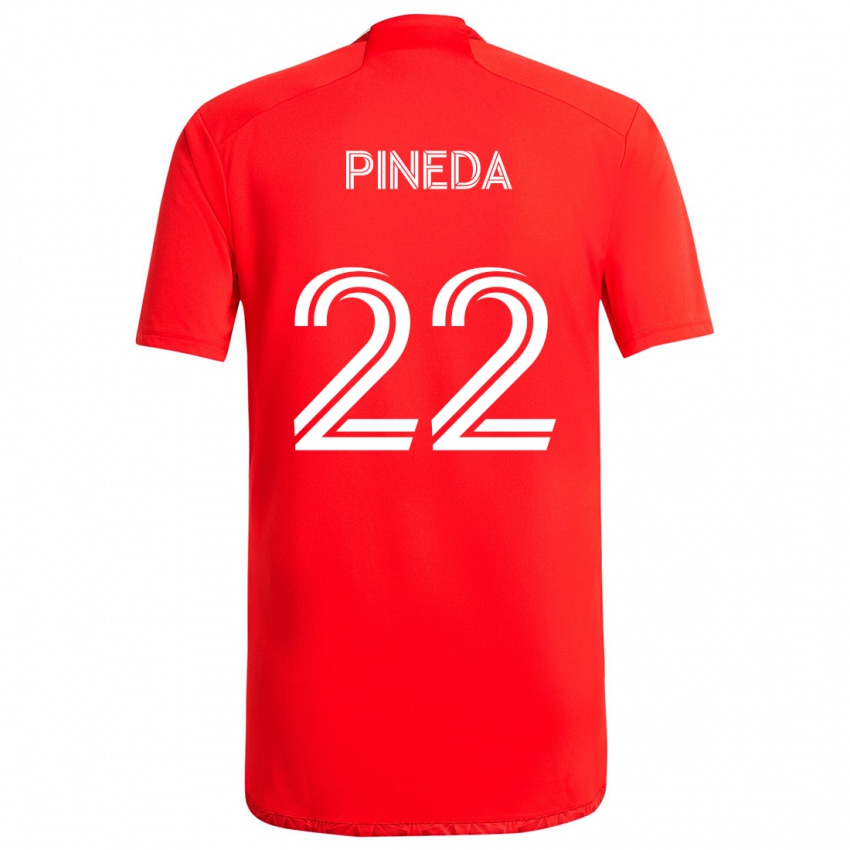 Bambino Maglia Mauricio Pineda #22 Rosso Bianco Kit Gara Home 2024/25 Maglietta