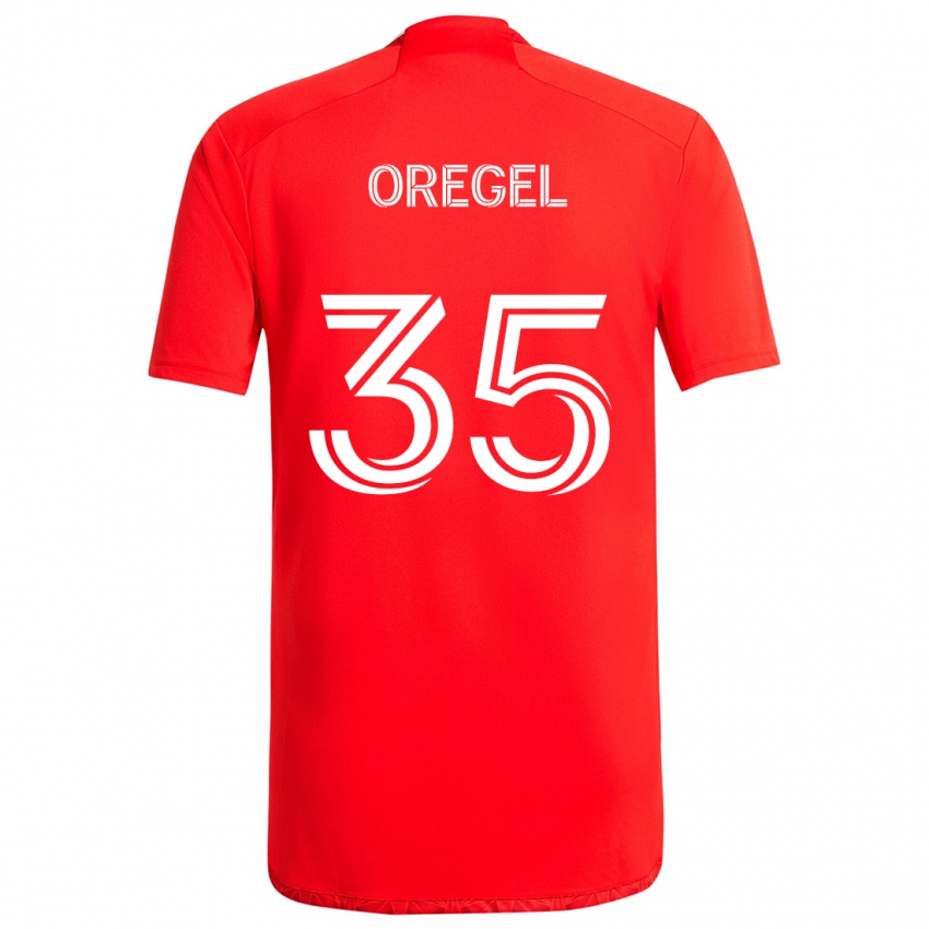 Bambino Maglia Sergio Oregel #35 Rosso Bianco Kit Gara Home 2024/25 Maglietta