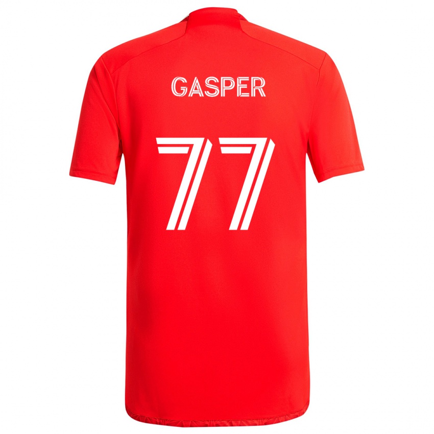 Bambino Maglia Chase Gasper #77 Rosso Bianco Kit Gara Home 2024/25 Maglietta