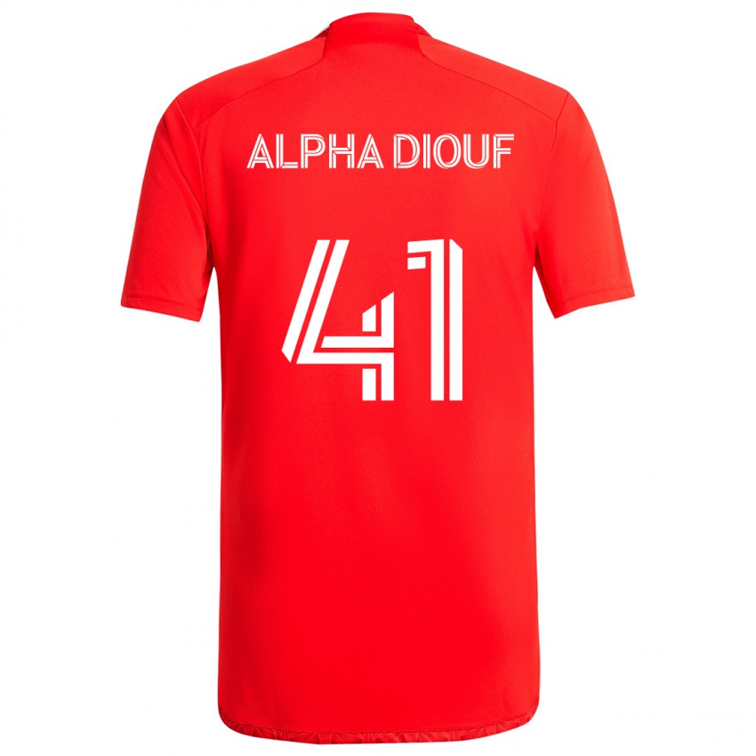 Bambino Maglia Jean Alpha Diouf #41 Rosso Bianco Kit Gara Home 2024/25 Maglietta