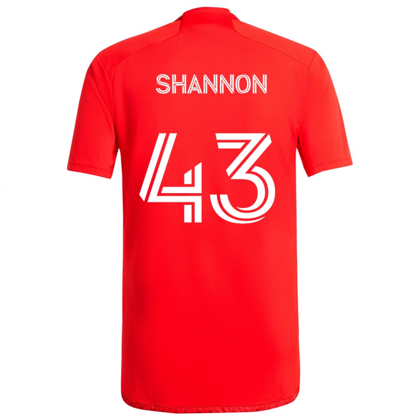 Bambino Maglia Jaylen Shannon #43 Rosso Bianco Kit Gara Home 2024/25 Maglietta