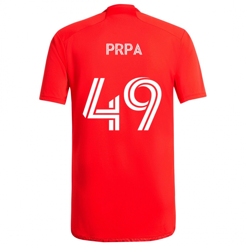 Bambino Maglia Luka Prpa #49 Rosso Bianco Kit Gara Home 2024/25 Maglietta