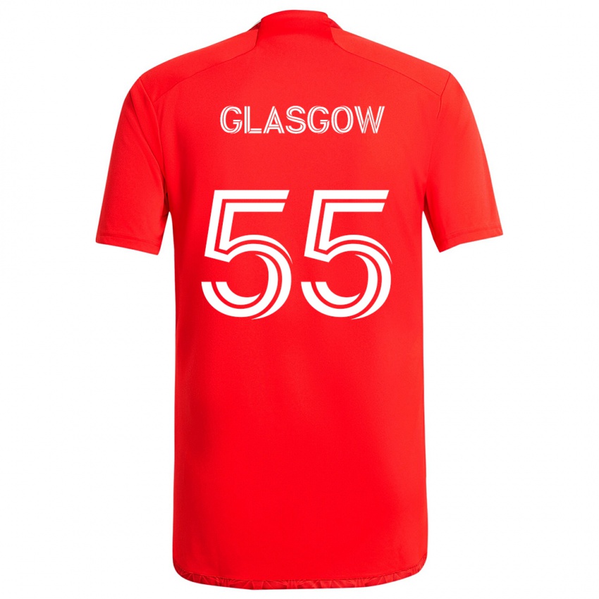 Bambino Maglia Omari Glasgow #55 Rosso Bianco Kit Gara Home 2024/25 Maglietta