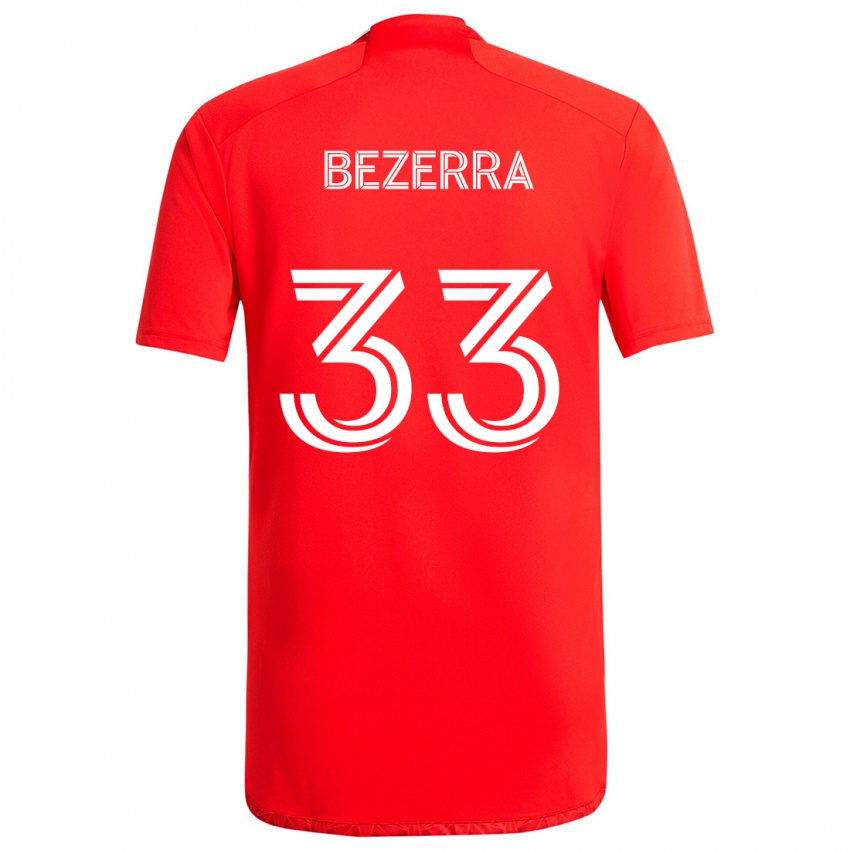 Bambino Maglia Victor Bezerra #33 Rosso Bianco Kit Gara Home 2024/25 Maglietta