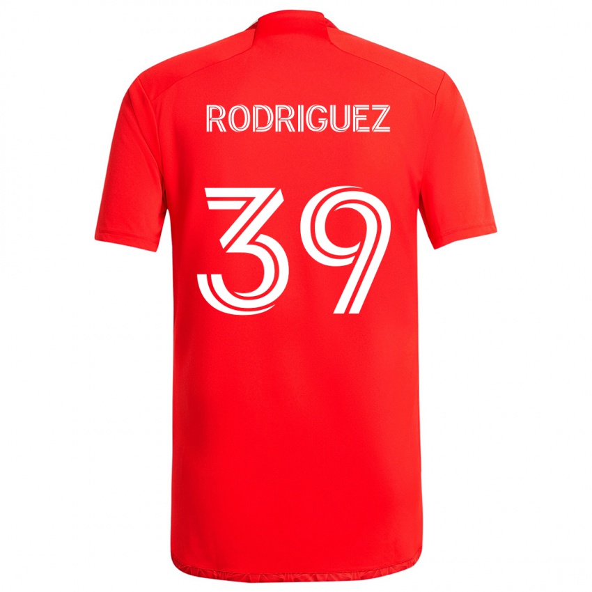 Bambino Maglia Allan Rodriguez #39 Rosso Bianco Kit Gara Home 2024/25 Maglietta