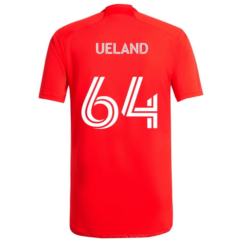 Bambino Maglia Andreas Ueland #64 Rosso Bianco Kit Gara Home 2024/25 Maglietta