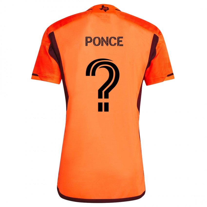 Bambino Maglia Ezequiel Ponce #0 Arancione Nero Kit Gara Home 2024/25 Maglietta