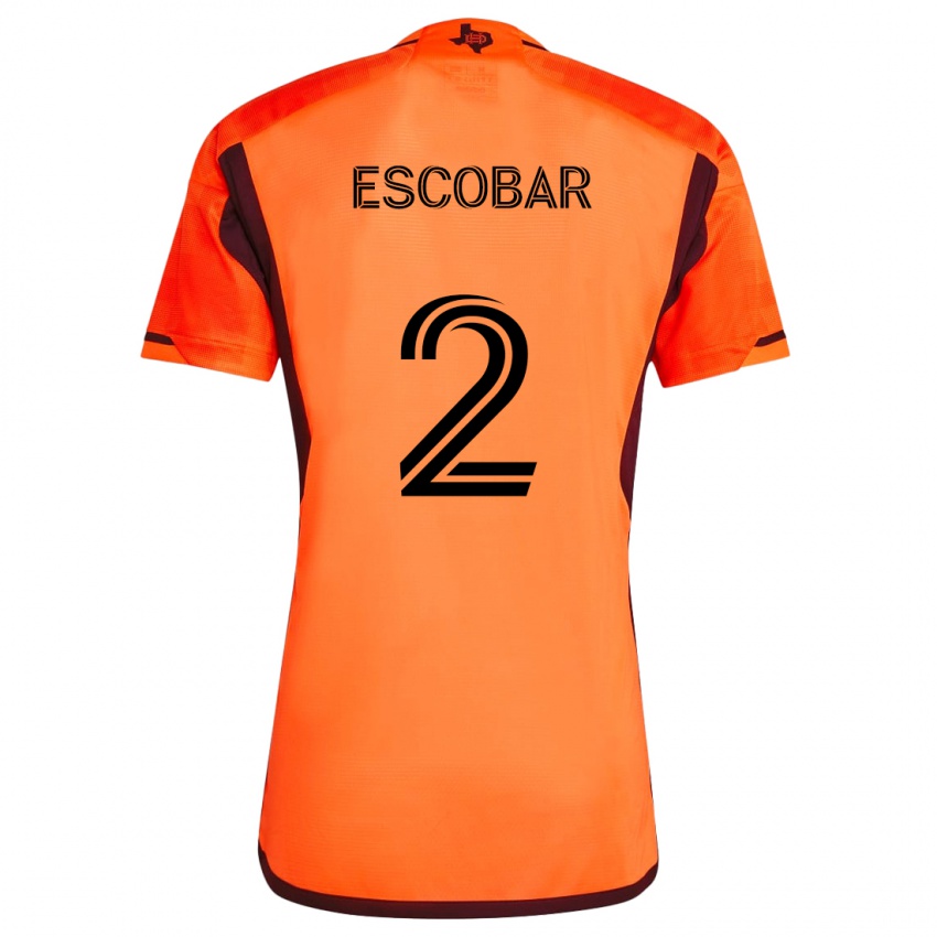 Bambino Maglia Franco Escobar #2 Arancione Nero Kit Gara Home 2024/25 Maglietta